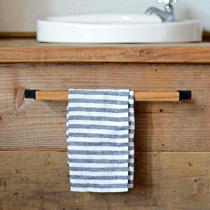 Ahşap Metal Havlu Tutacağı Metal Havlu Askısı 40 Cm Mutfak Banyo Çok Amaçlı Askılık Fincan Askılığı Mutfak Gereçleri Askılığı