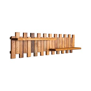 Ahşap Duvar Rafı Çit 2 Raflı Çit Model