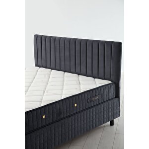 Safir Baza+başlık 140*200 Pedsiz Yatak Set- Antrasit