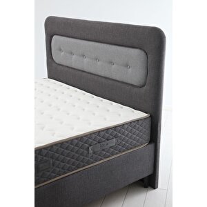 Elegant Baza Başlık Yatak Seti 180x200 - Siyah Ayak Prime Keten 48 180x200 cm