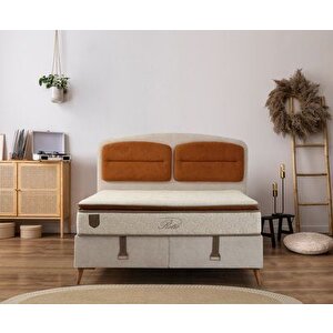 Retro Baza Başlık Yatak Seti - 160x200 Ceviz Ayak-coco03 -yastık Coco08 160x200 cm