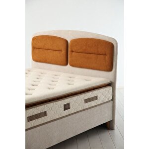 Retro Baza Başlık Yatak Seti - 160x200 Ceviz Ayak-coco03 -yastık Coco08 160x200 cm