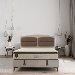 Retro Baza Başlık Yatak Seti - 160x200 Ceviz Ayak-coco03 -yastık Coco11 160x200 cm