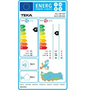 Teka Aci 109 Wh / Aco 109 Wh 9.000 Btu/h Soğutma 10.000 Btu/h Isıtma Inverter Duvar Tipi Klima