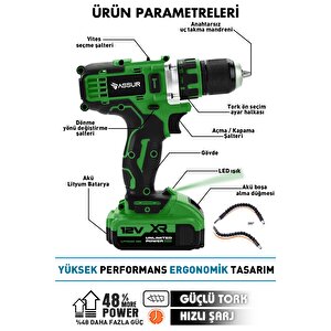 Profesyonel 12v Çift Akülü Vidalama 84 Parça & 12 Köşe 360° Lazer Hizalama Set