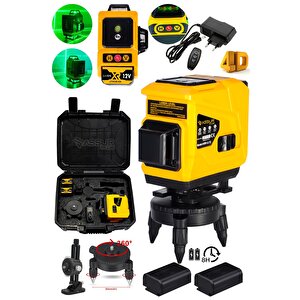 Plus 360° 12 Köşe Otomatik Hizalamalı Yeşil Çizgili Su Terazili Lazer Metre Hizalama