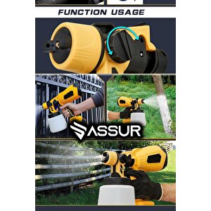 Assur Plus 21v Çift Akülü 300 Mm Vernik Sprey Boya Püskürtme Makinesi