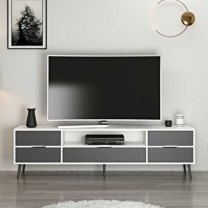 Elina Ayaklı Tv Ünitesi Beyaz-antr