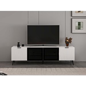 Kale Tv Ünitesi Plus - Beyaz Beyaz Füme Cam