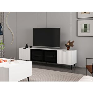 Kale Tv Ünitesi Plus - Beyaz Beyaz Füme Cam