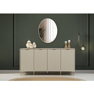 Kale Luxe Konsol Aynalı Set - Kumtaşı