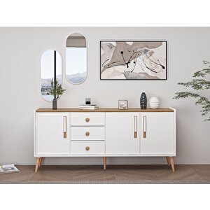 Mitra Konsol Aynalı Set - Beyaz-artisan (konsol+ayna Pano)