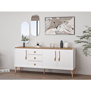 Mitra Konsol Aynalı Set - Beyaz-artisan (konsol+ayna Pano)
