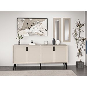 Prıme Konsol Aynalı Set - Kumtaşı (konsol+ayna Pano)