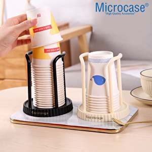 Microcase Masaüstü Kağıt Bardak Tutucu Düzenleyici - Al5308 2 Adet Bej
