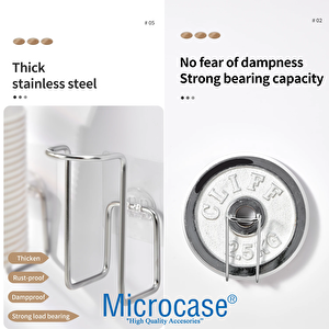 Microcase Yapışkanlı Duvara Yüzeye Monte Kağıt Bardak Askılığı - Al5307 2 Adet