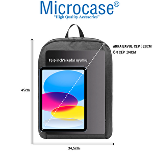 Microcase Unisex Su Geçirmez 3 Gözlü 15.6'' Laptop & Macbook Sırt Çantası - Al5323