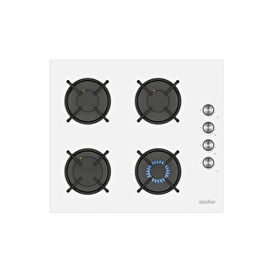 ✨simfer 3'lü Ankastre Set - 4 Fonksiyon Ankastre Fırın + Beyaz Cam Ocak + Push Button Beyaz Cam Davlumbaz