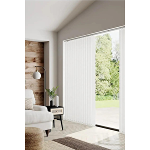 Beyaz Kumaş Dikey Perde  Döndürülebilen Tam Açık Ya Da Tam Kapalı   Kumaş Dikey 200x240 cm