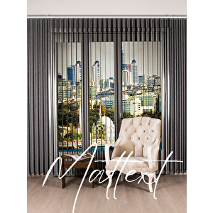 Antrasit Kumaş Dikey Perde  Döndürülebilen Tam Açık Ya Da Tam Kapalı   Kumaş Dikey 240x260 cm