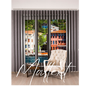 Gri Kumaş Dikey Perde  Döndürülebilen Tam Açık Ya Da Tam Kapalı   Kumaş Dikey 250x290 cm