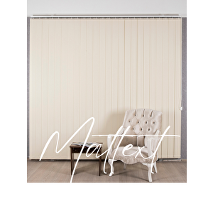 Krem Kumaş Dikey Perde  Döndürülebilen Tam Açık Ya Da Tam Kapalı   Kumaş Dikey 100x250 cm