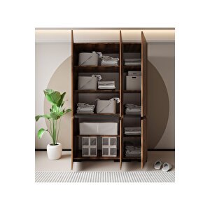 Floransa 6 Kapılı Flr6-ırf Ceviz - Antrasit Gardırop-çok Amaçlı Dolap-yüklük