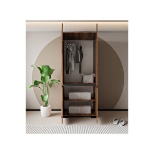 Floransa 4 Kapılı Flr4 -ıra Ceviz - Antrasit Gardırop-çok Amaçlı Dolap-yüklük