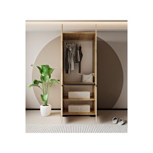 Floransa 4 Kapılı Flr4 -ıra Safir - Antrasit Gardırop-çok Amaçlı Dolap-yüklük