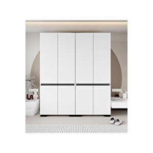 Floransa 8 Kapılı Flr-ıra Beyaz- Antrasit Gardırop