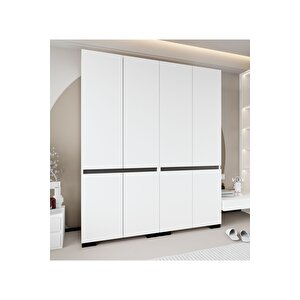 Floransa 8 Kapılı Flr-ıra Beyaz- Antrasit Gardırop