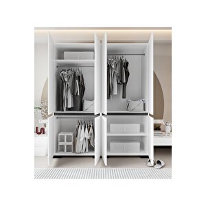 Floransa 8 Kapılı Flr-ıra Beyaz- Antrasit Gardırop
