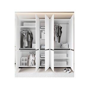 Floransa 10 Kapılı Flr10-a2ar Beyaz- Antrasit Gardırop -çok Amaçlı Dolap -yüklük