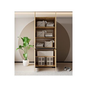 Floransa 4 Kapılı Flr4-ırf Safir - Antrasit Gardırop-çok Amaçlı Dolap-yüklük