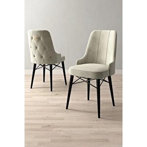 Loft Siyah Mermer 80x132 Açılabilir Mdf Masa Yemek Odası Takımı, Mutfak Takımı 4 Adet Sandalye Krem