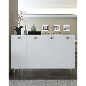 Bettydd (km120) Konsol Beyaz-Beyaz-Altın Beyaz