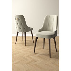 Mabel Barok Desen 80x132 Açılabilir Mdf Masa Yemek Odası Takımı, Mutfak Takımı 4 Adet Sandalye