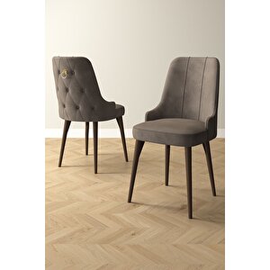 Mabel Barok Desen 80x132 Açılabilir Mdf Masa Yemek Odası Takımı, Mutfak Takımı 4 Adet Sandalye