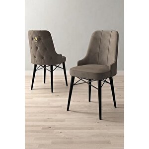 Loft Siyah Mermer 80x132 Açılabilir Mdf Masa Yemek Odası Takımı, Mutfak Takımı 6 Sandalye Cappuccino