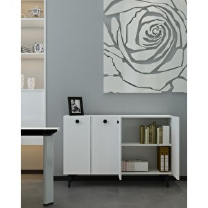 Bettydd Ofi̇s Evrak Dolabi Beyaz-Beyaz-Siyah Kulp