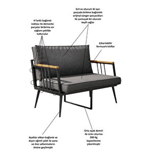 Kagu Ultralounge Bahçe Balkon Cafe Koltuk, Kanepe Oturma Takımı