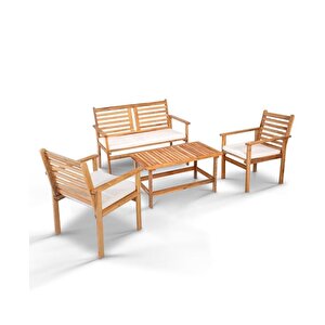 Consept Eko Ahşap 2+1+1 Sehpalı Bahçe Balkon Oturma Grubu