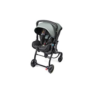 X Bebek Arabasına Dönüşen Tekerlekli Gr 0 I-size 3 Yatış Pozisyonlu Ana Kucağı Oto Koltuğu - Dusty Sage