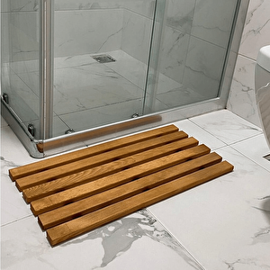 40x60cm Ahşap İpli Banyo Paspası, Bahçe Balkon Paspası