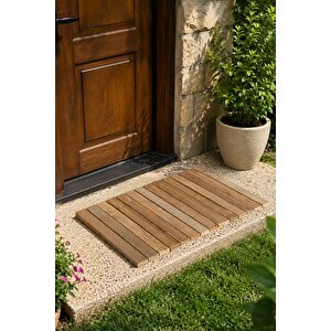 40x60cm Ahşap İpli Banyo Paspası, Bahçe Balkon Paspası