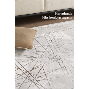 Yumuşak Dokulu Salon Halısı Oturma Odası Halısı Mutfak Halısı Dokuma Halı Bambu Halı Bej Halı 120x170 cm