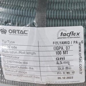 Pg-7 Gri Polyamıd Spiral | Ogpa-7 ( 1 Paket 100 Metre )