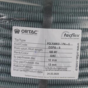 Pg-9 Gri Polyamıd Spiral | Ogpa-9 ( 1 Paket 100 Metre )