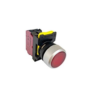 Yaylı Işıklı Buton Kırmızı 220v ( 5 Adet )