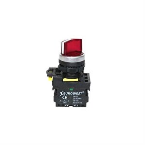 Işıklı Kalıcı Mandal Buton 0-1 Kırmızı Led 220v ( 5 Adet )
